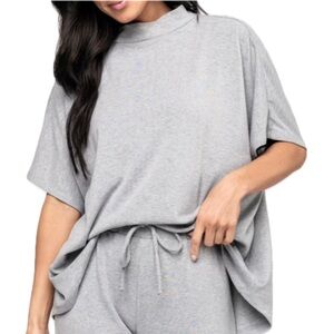 Holley Girl Travel Top Grey XL Soft Stretch Travel Loungewear New Very Oversized
